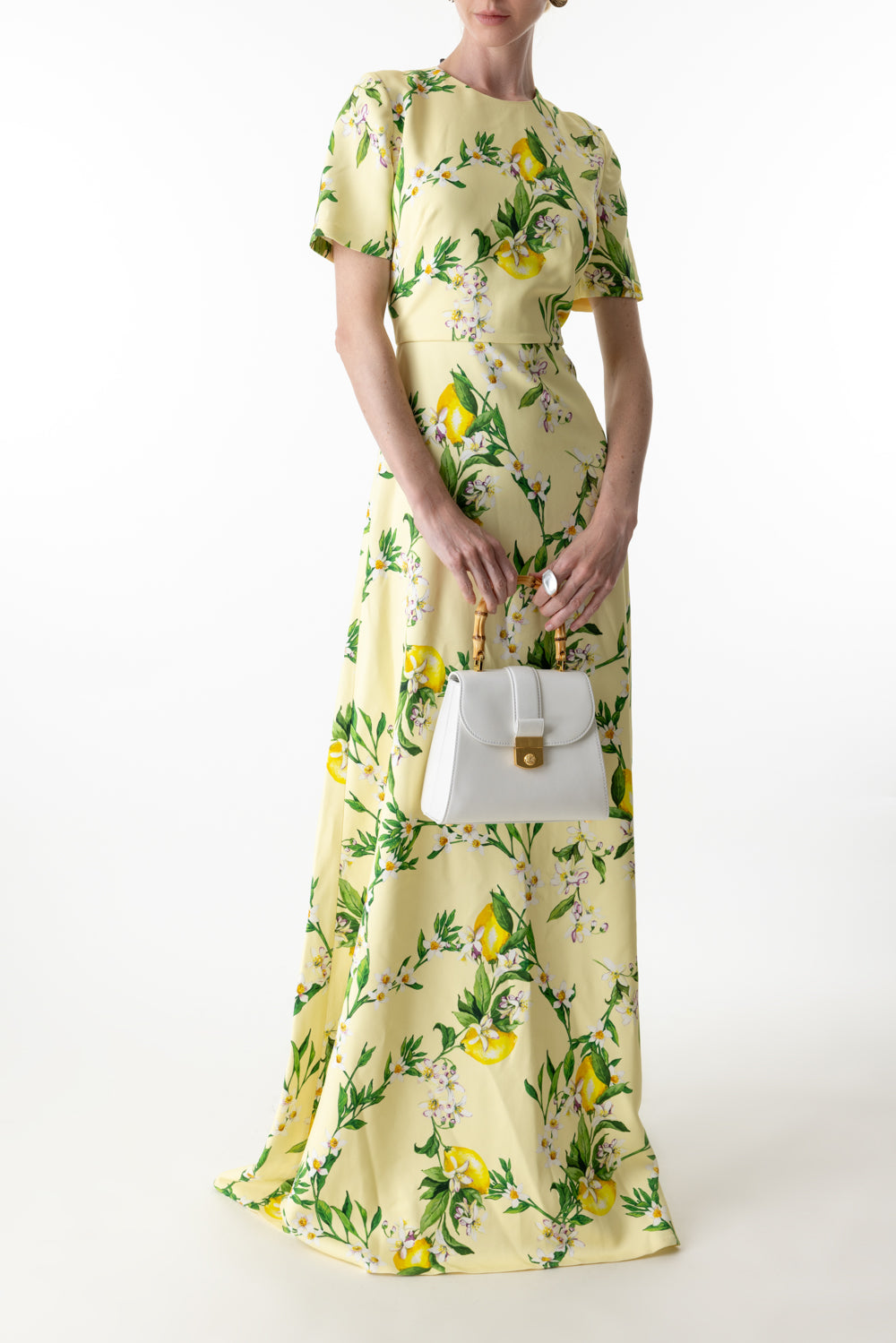 Short Sleeve Gown-LEMON DROP MULTI-2-CLOTHINGDRESSGOWN-MONIQUE LHUILLIER