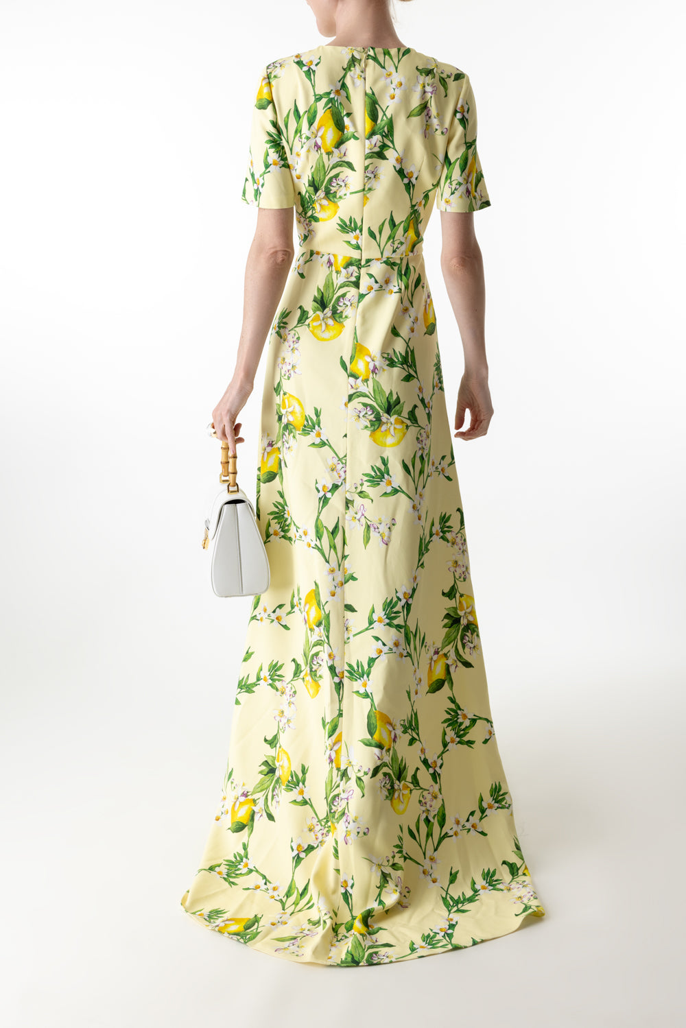 Short Sleeve Gown-LEMON DROP MULTI-2-CLOTHINGDRESSGOWN-MONIQUE LHUILLIER