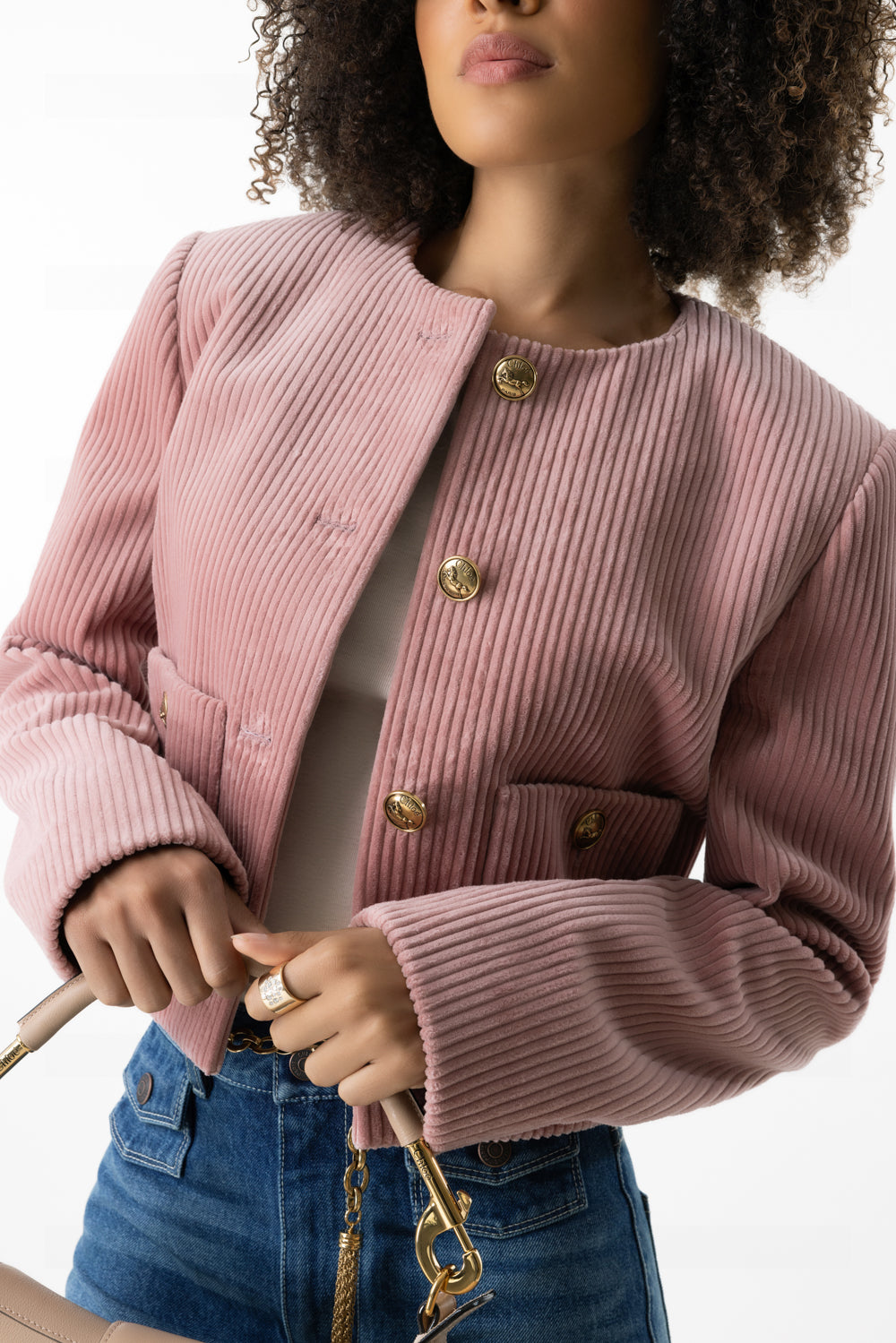 CROPPED BOXY JACKET-WLD PINK-36-CLOTHINGJACKETCASUAL-CHLOÉ