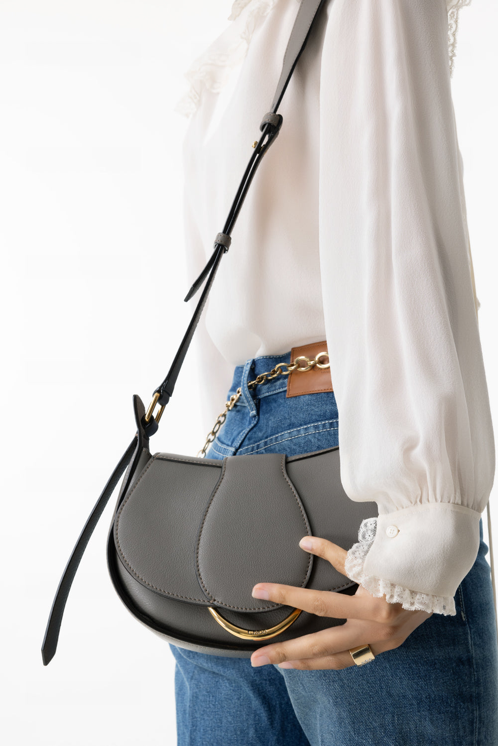 SMALL RIDE SHOULDER BAG - FLANNEL GREY-FLANNEL GREY-O/S-HANDBAGSHOULDER-CHLOÉ