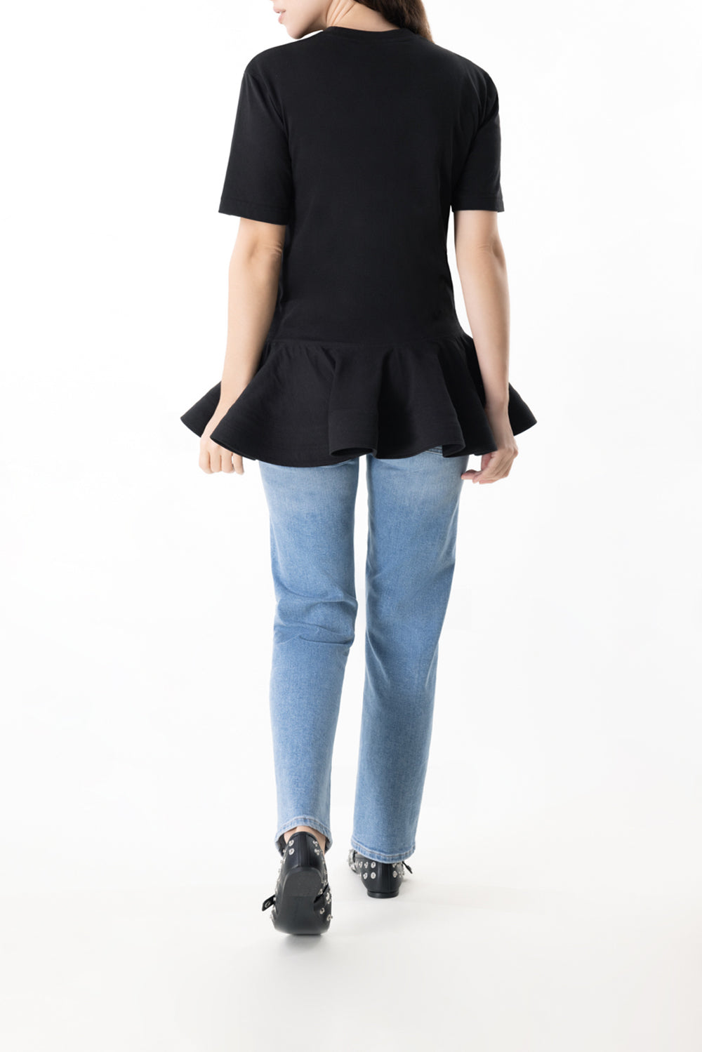 Peplum T-Shirt-NOIRALAI-34-CLOTHINGTOPT-SHIRT-ALAÏA