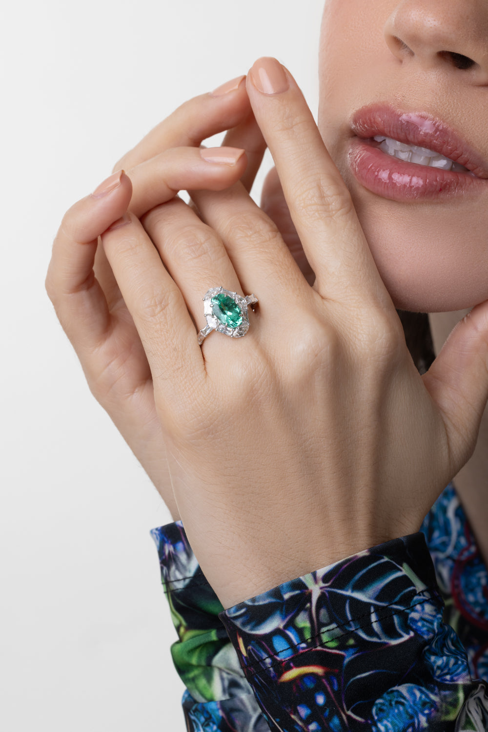 Paraiba Brazil Ring-WHITE GOLD-JEWELRYFINE JEWELRING-ARUNASHI