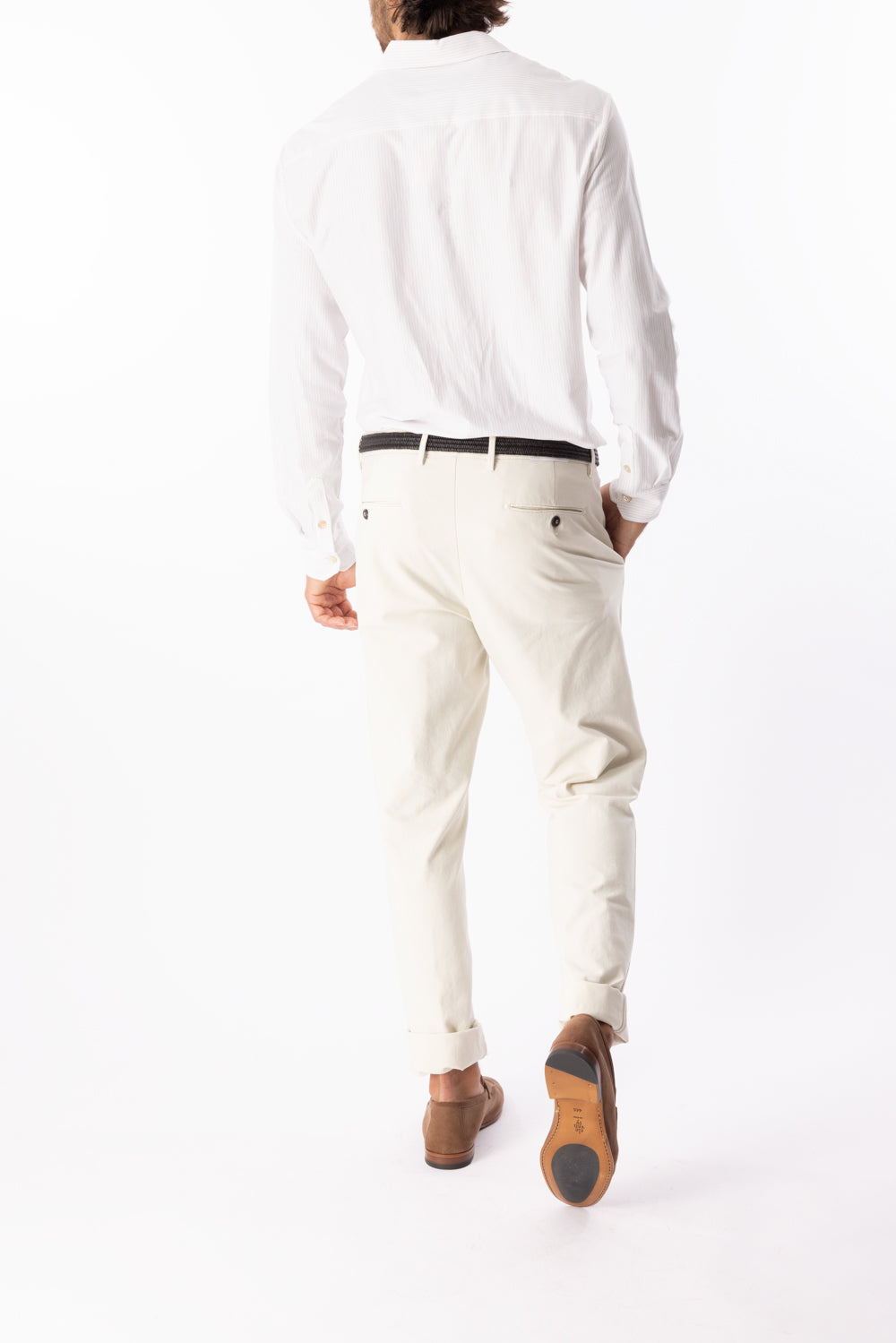 Cuffed Trouser - Porcelain-PORCELN-30-MENSCLOTHINGPANTS-ELEVENTY