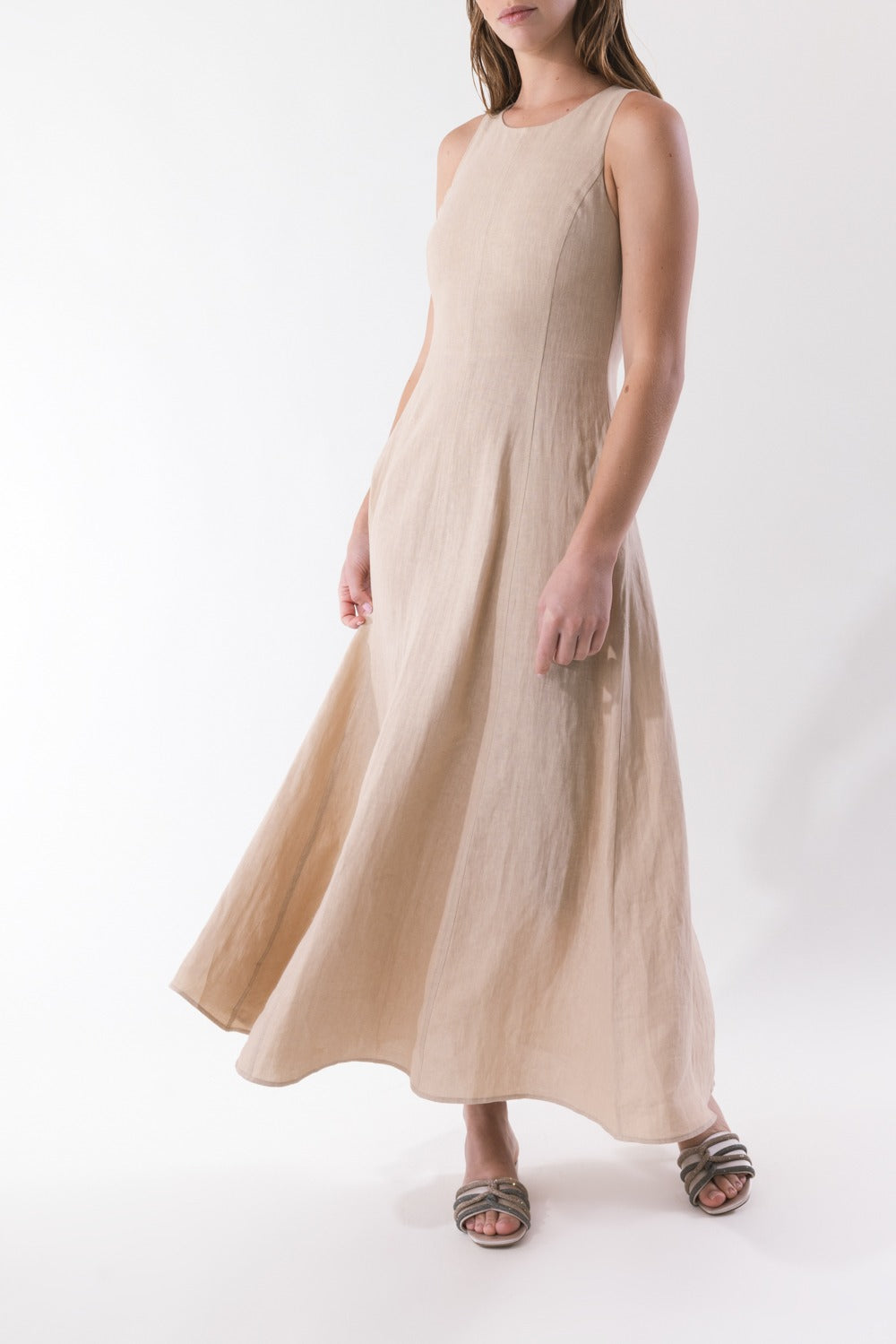 Sleeveless Midi Dress - Sand