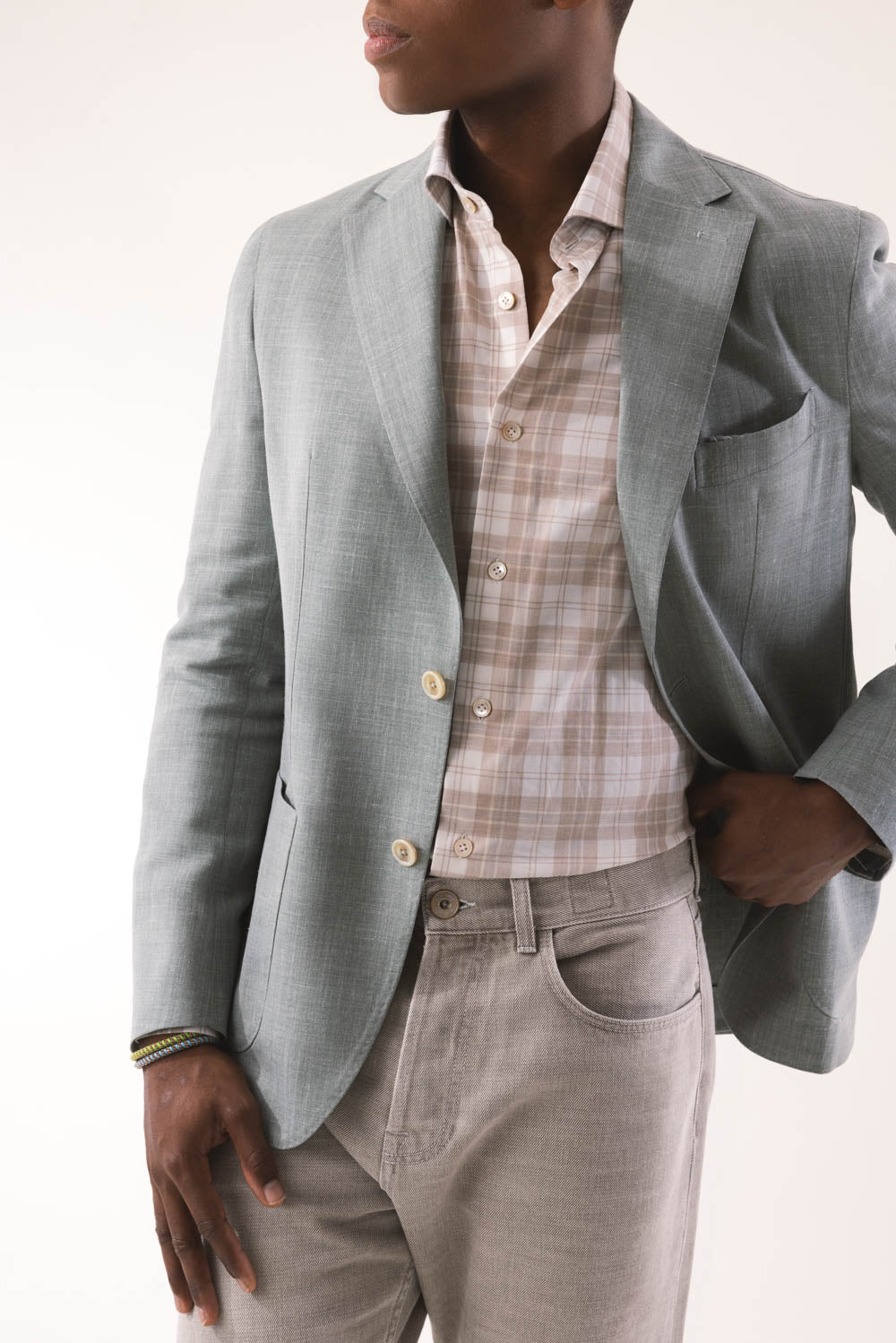 Single Breasted Blazer - Military Green-MILITARY-48-MENSCLOTHINGJACKET-ELEVENTY