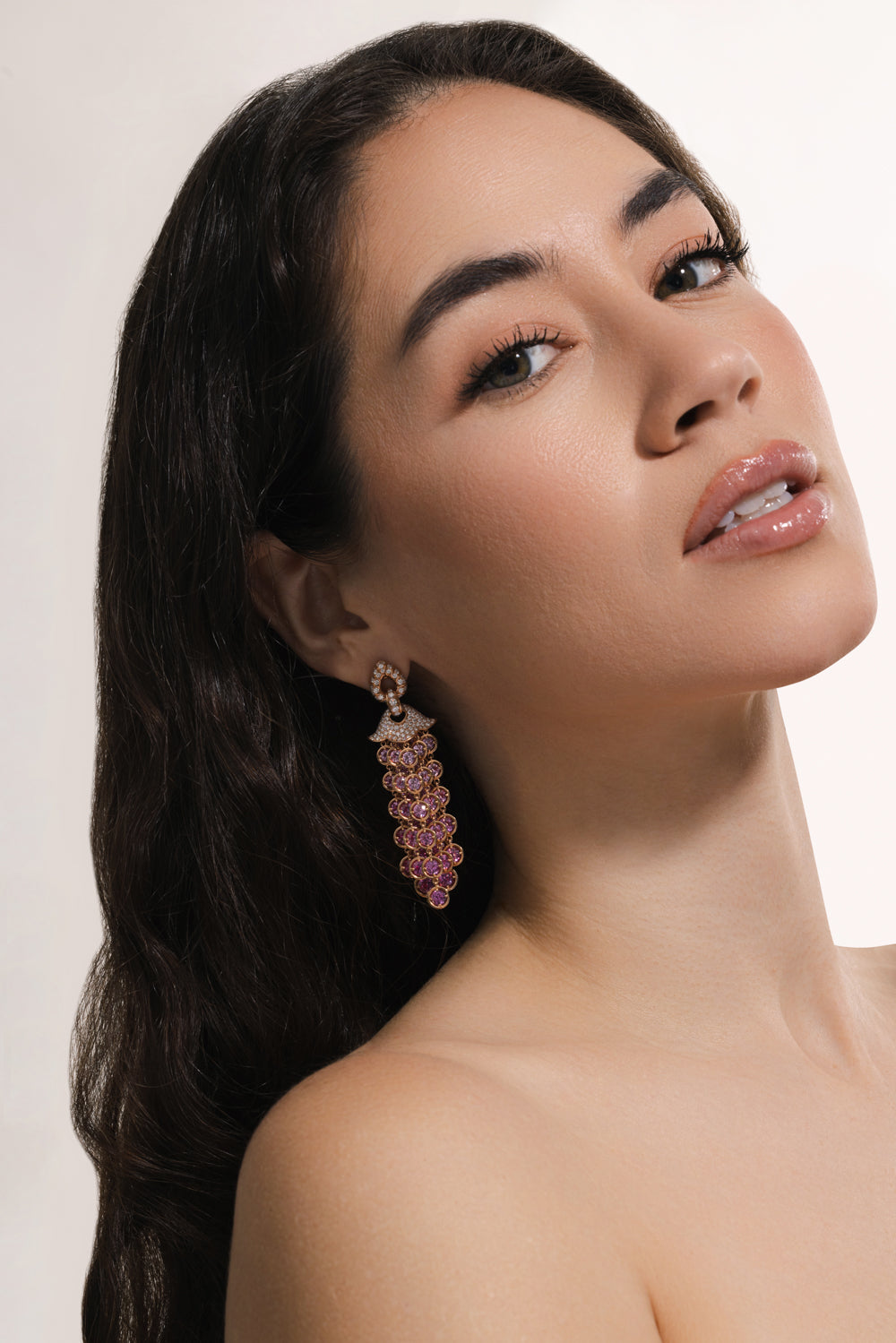 Pink Sapphire Pampilles Earrings-ROSE GOLD-JEWELRYFINE JEWELEARRING-MARINA B