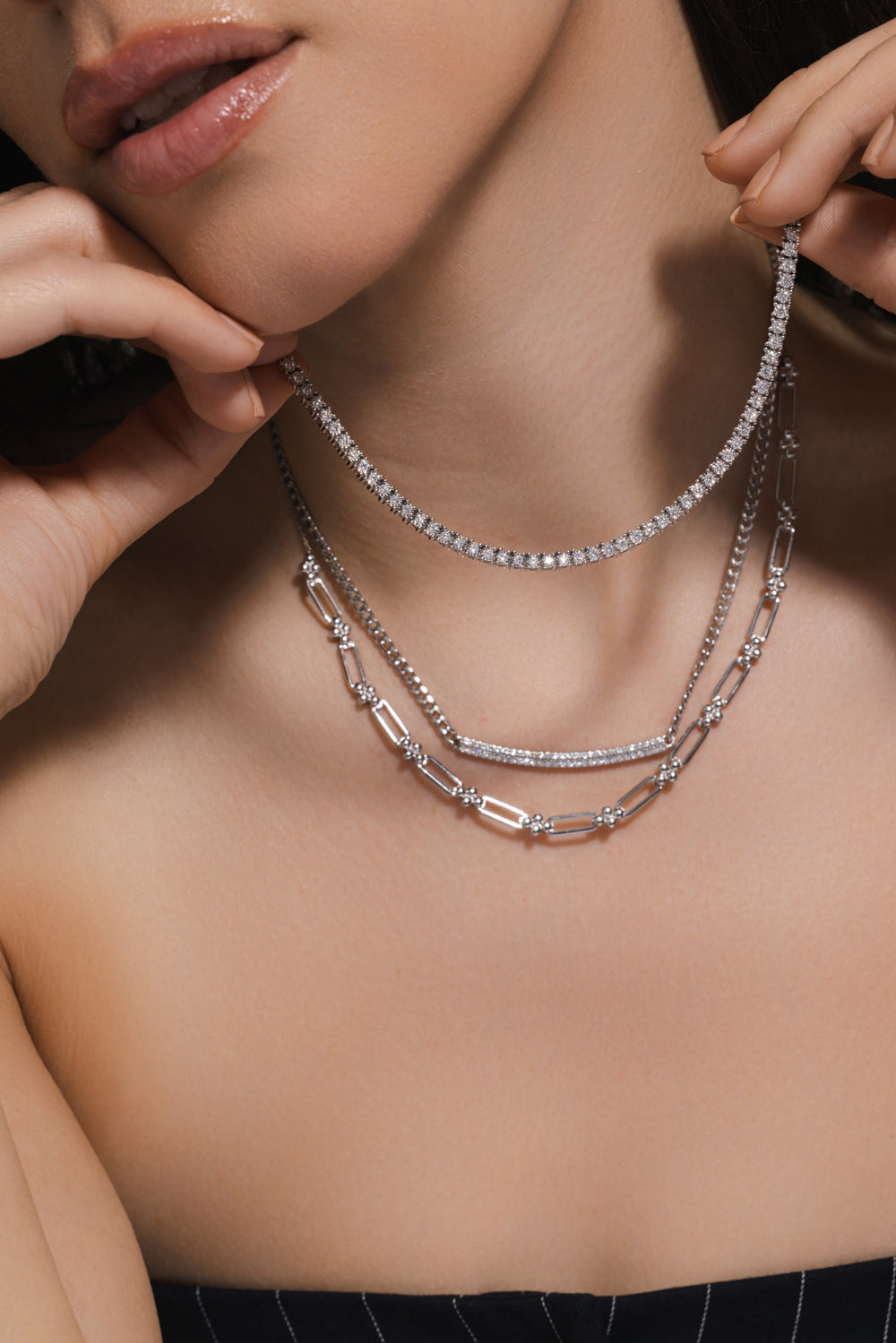 Ava Bea Tennis Necklace-WHITE GOLD-JEWELRYFINE JEWELNECKLACE O-DANA REBECCA DESIGNS