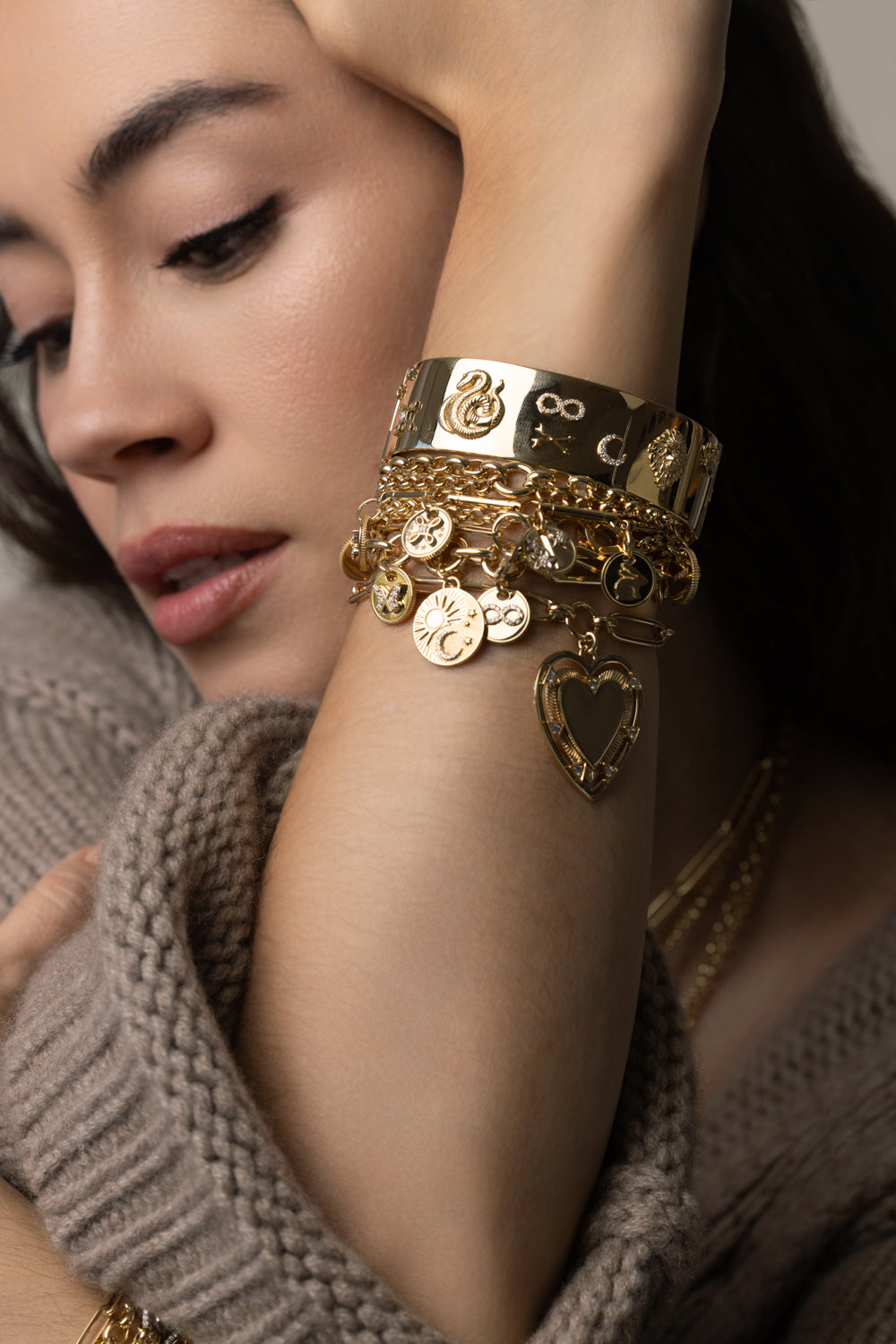 Multi Tenet Story Element Bracelet-YELLOW GOLD-JEWELRYFINE JEWELBRACELET O-FOUNDRAE