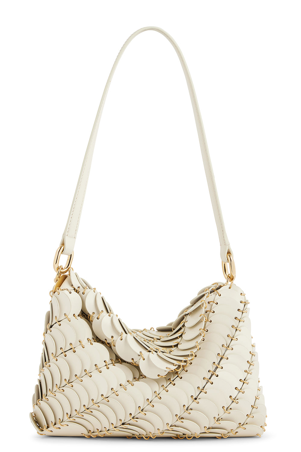 RABANNE-Paco Shoulder Bag - Cream-CREAM/GOLD