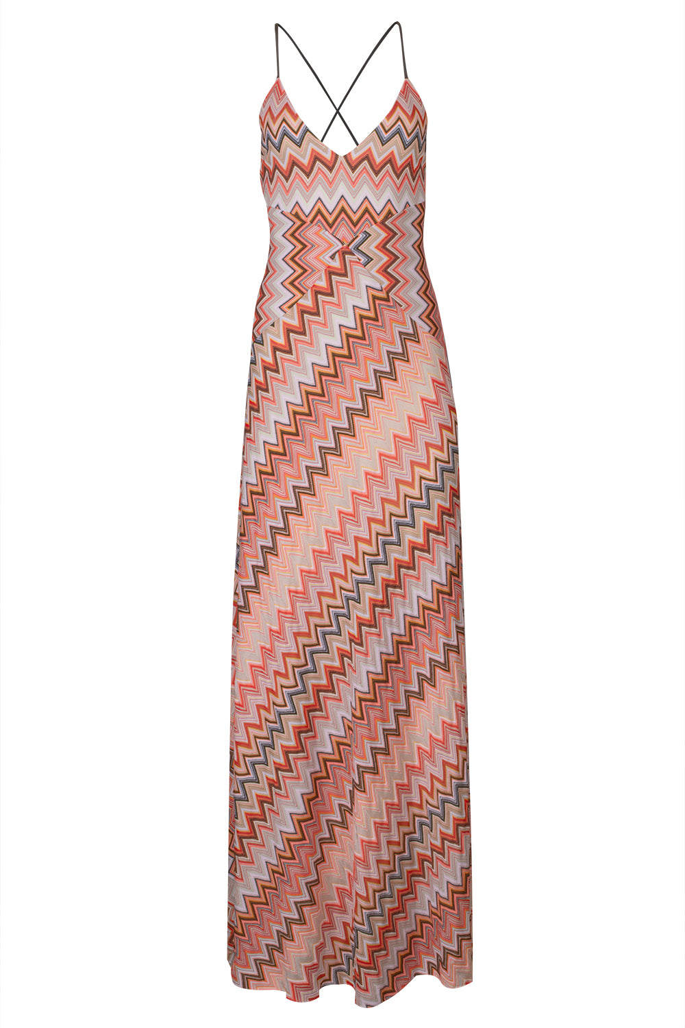 Strappy Long Dress-YLWPNKWH-38-CLOTHINGDRESSCASUAL-MISSONI