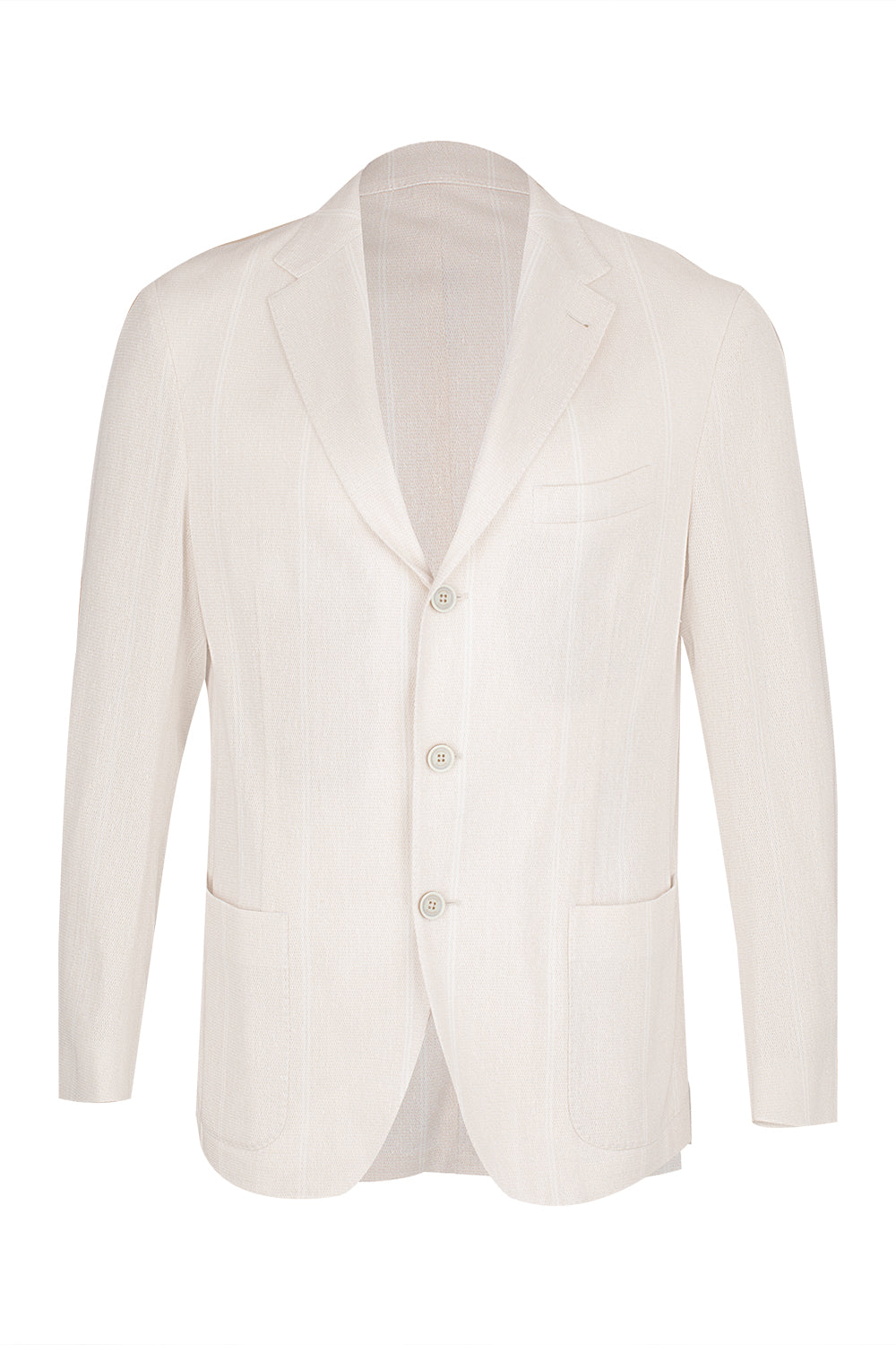 Micro Texture Single Breasted Blazer - Sand Stripe-SAND-48-MENSCLOTHINGJACKET-ELEVENTY