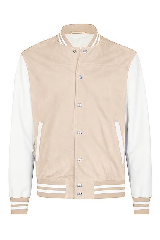 Varsity Jacket - Sand White-SAND/WHT-50-MENSCLOTHINGJACKET-ELEVENTY