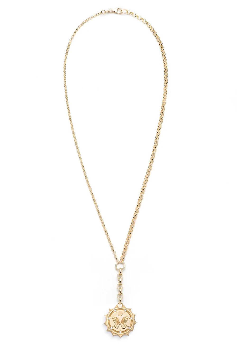 Reverie - Medium Mixed Belcher Extension Chain Necklace-YELLOW GOLD-JEWELRYFINE JEWELNECKLACE O-Vendor