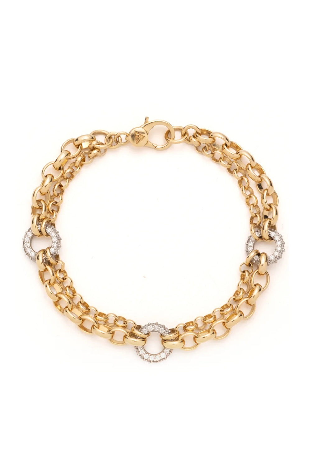 Heavy Mixed Belcher Diamond Bracelet-YELLOW GOLD-JEWELRYFINE JEWELBRACELET O-Vendor