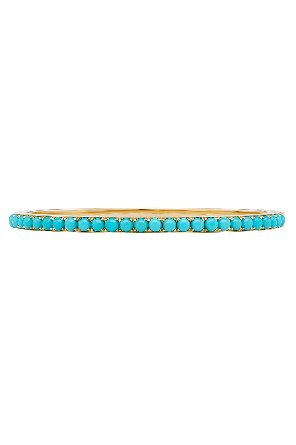 Turquoise Cabochon Keeper Bangle bracelet-YELLOW GOLD-17-JEWELRYFINE JEWELBRACELET O-GRACE WINFREY