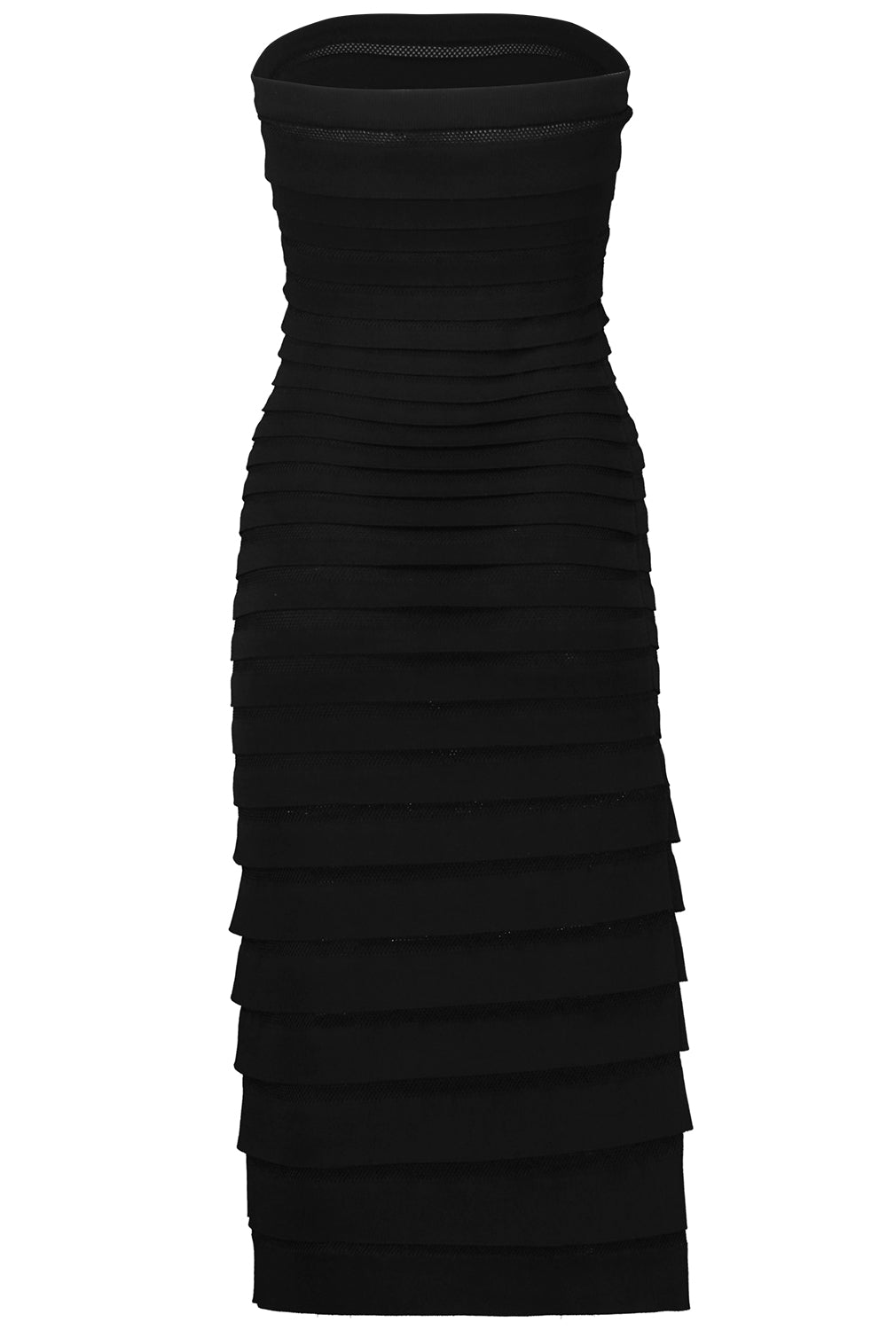 3D Stripe Dress-NOIRALAI-36-CLOTHINGDRESSCOCKTAIL-ALAÏA