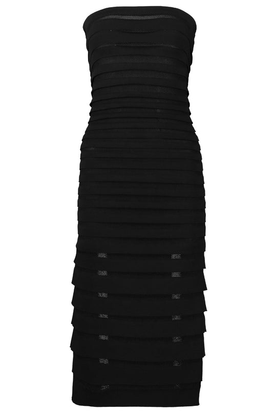 3D Stripe Dress-NOIRALAI-36-CLOTHINGDRESSCOCKTAIL-ALAÏA