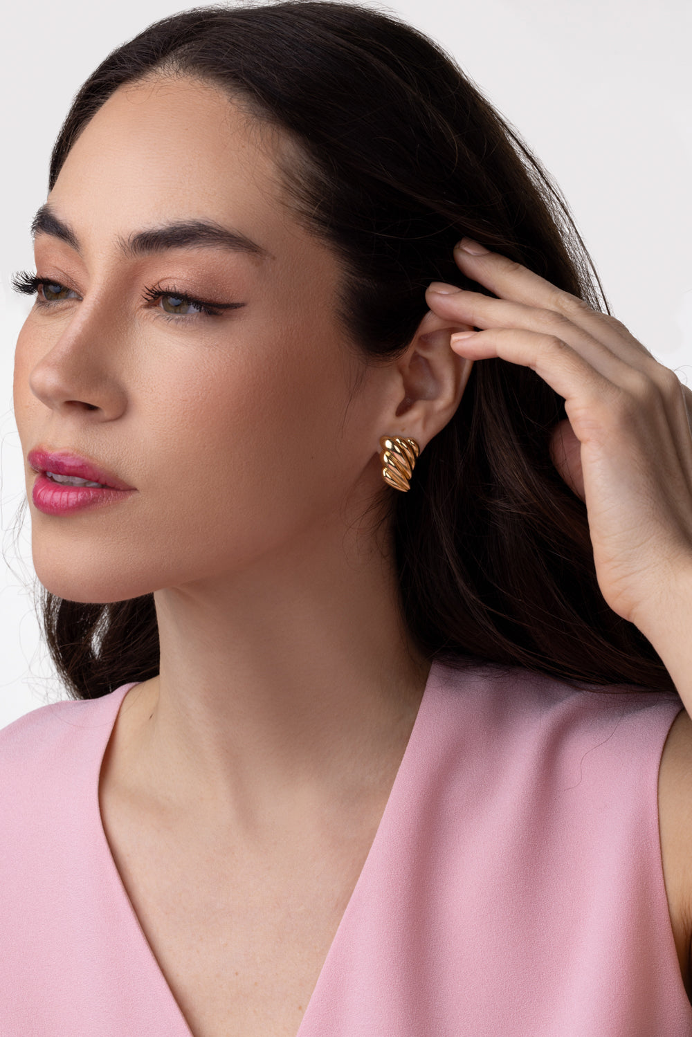 Croissant Earrings-YELLOW GOLD-JEWELRYFINE JEWELEARRING-ANITA KO