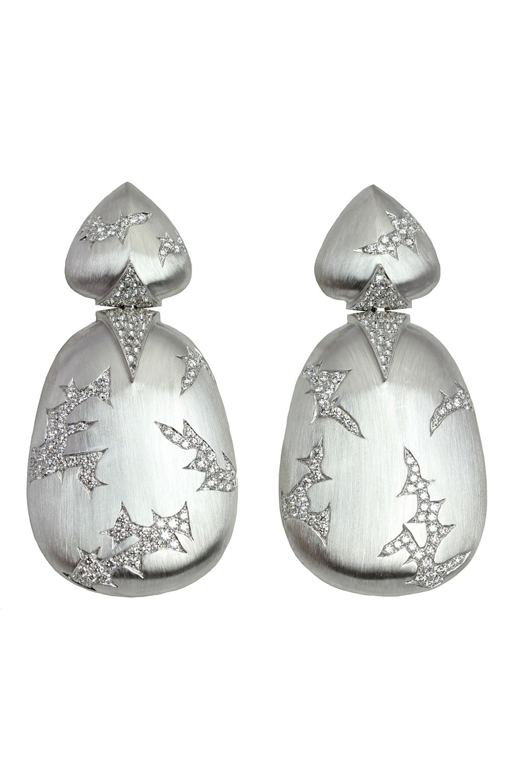 ARUNASHI-Lightening Strikes Earrings-WHITE GOLD