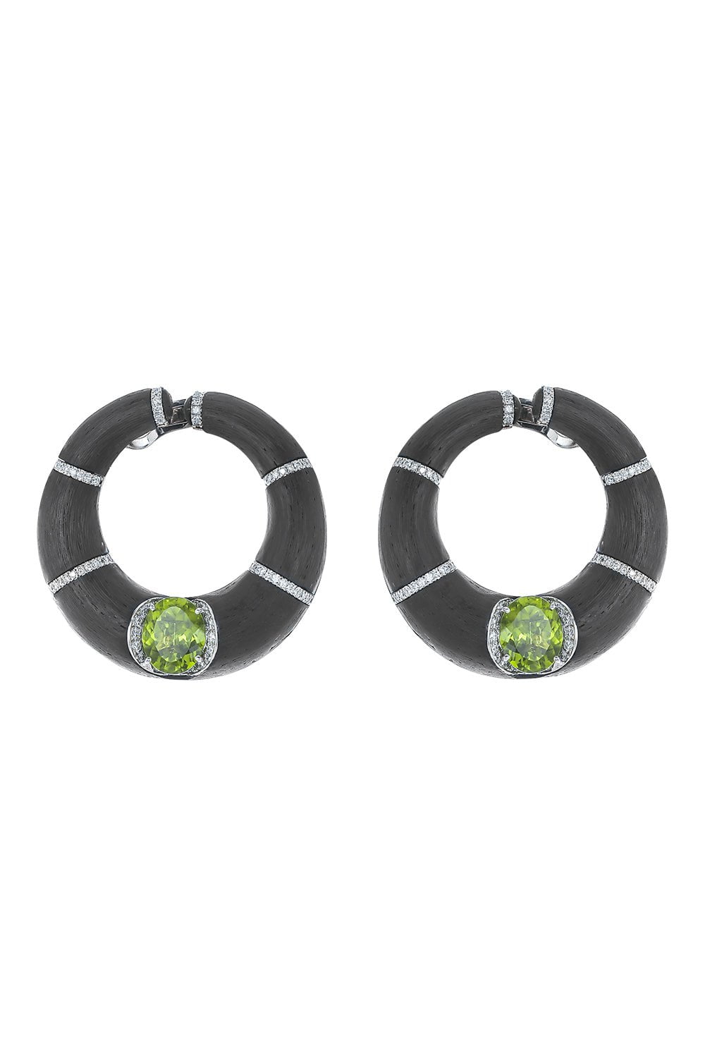 ARUNASHI-Peridot Creole Earrings-WHITE GOLD