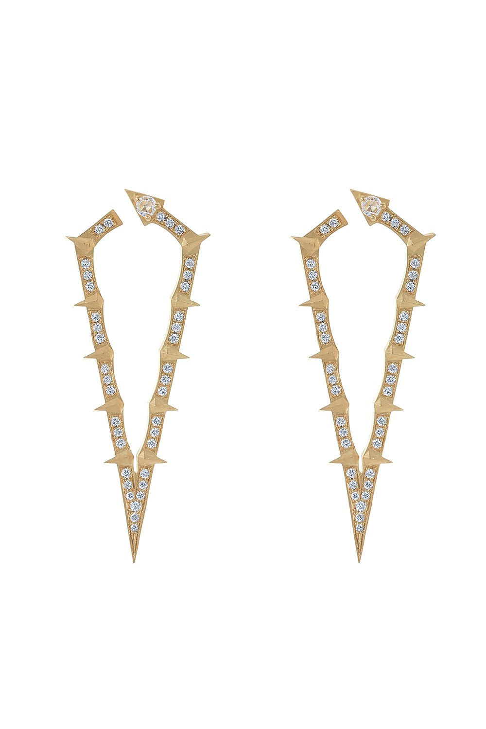 ARUNASHI-Diamond Spike Earrings-YELLOW GOLD