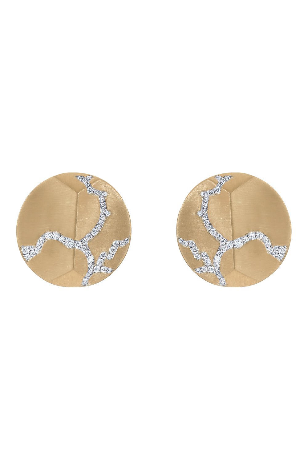 ARUNASHI-Enigma Button Earrings-YELLOW GOLD