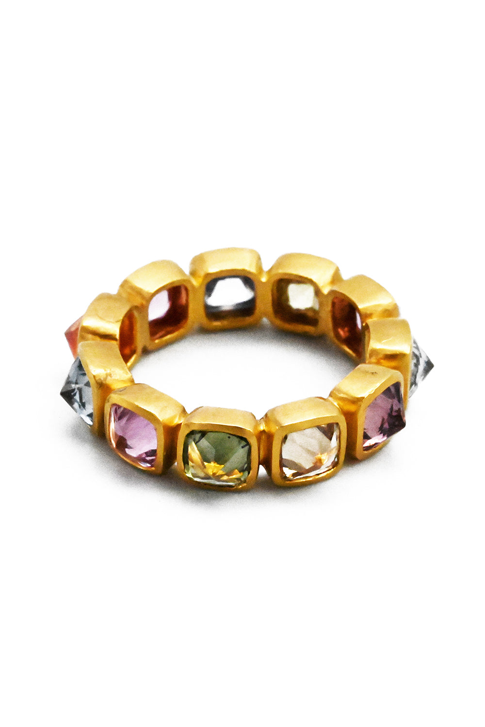 Multi Sapphire Upside Down Ring-YELLOW GOLD-5.5-JEWELRYFINE JEWELRING-ARUNASHI