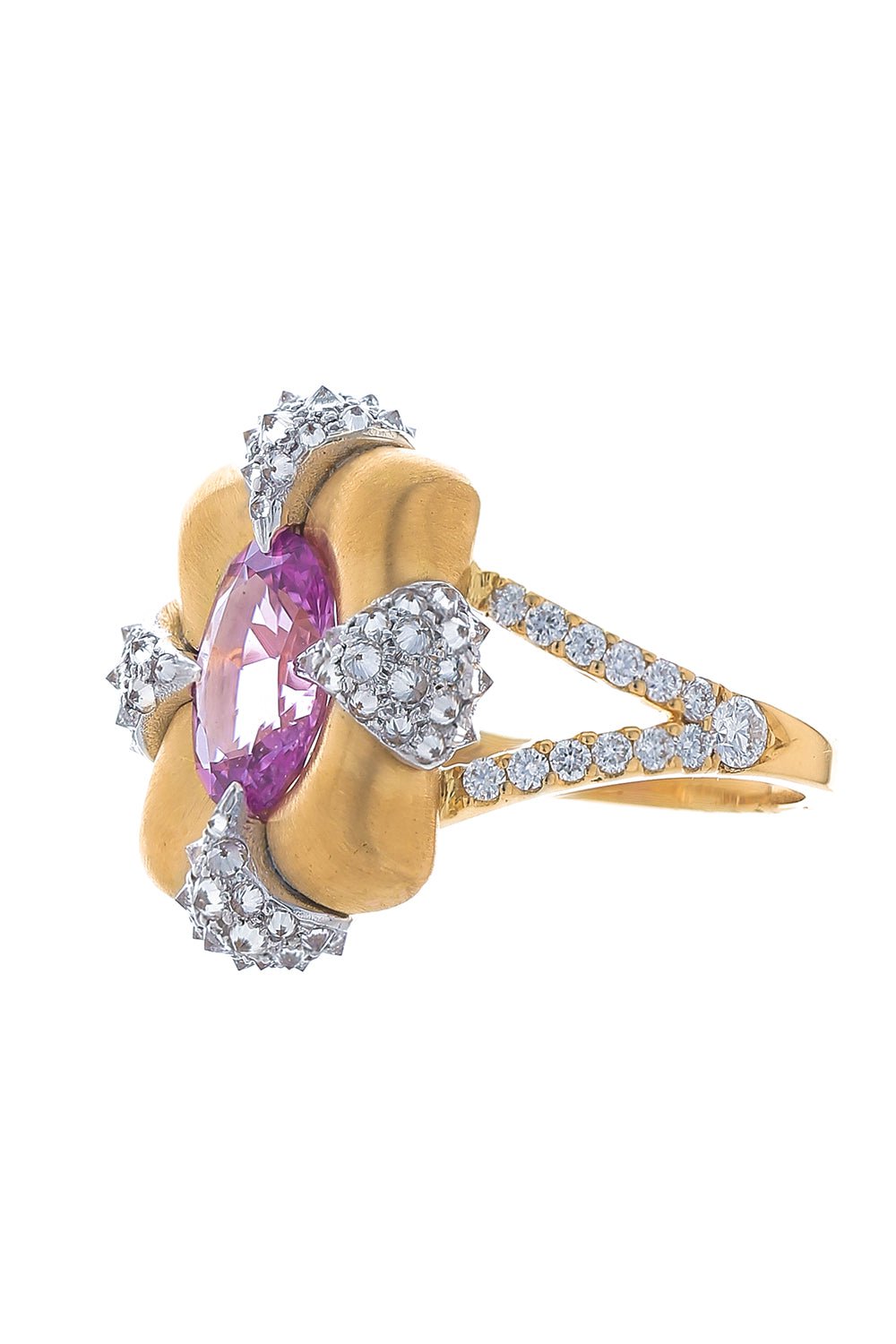 ARUNASHI-Spinel Four Corner Ring-YELLOW GOLD