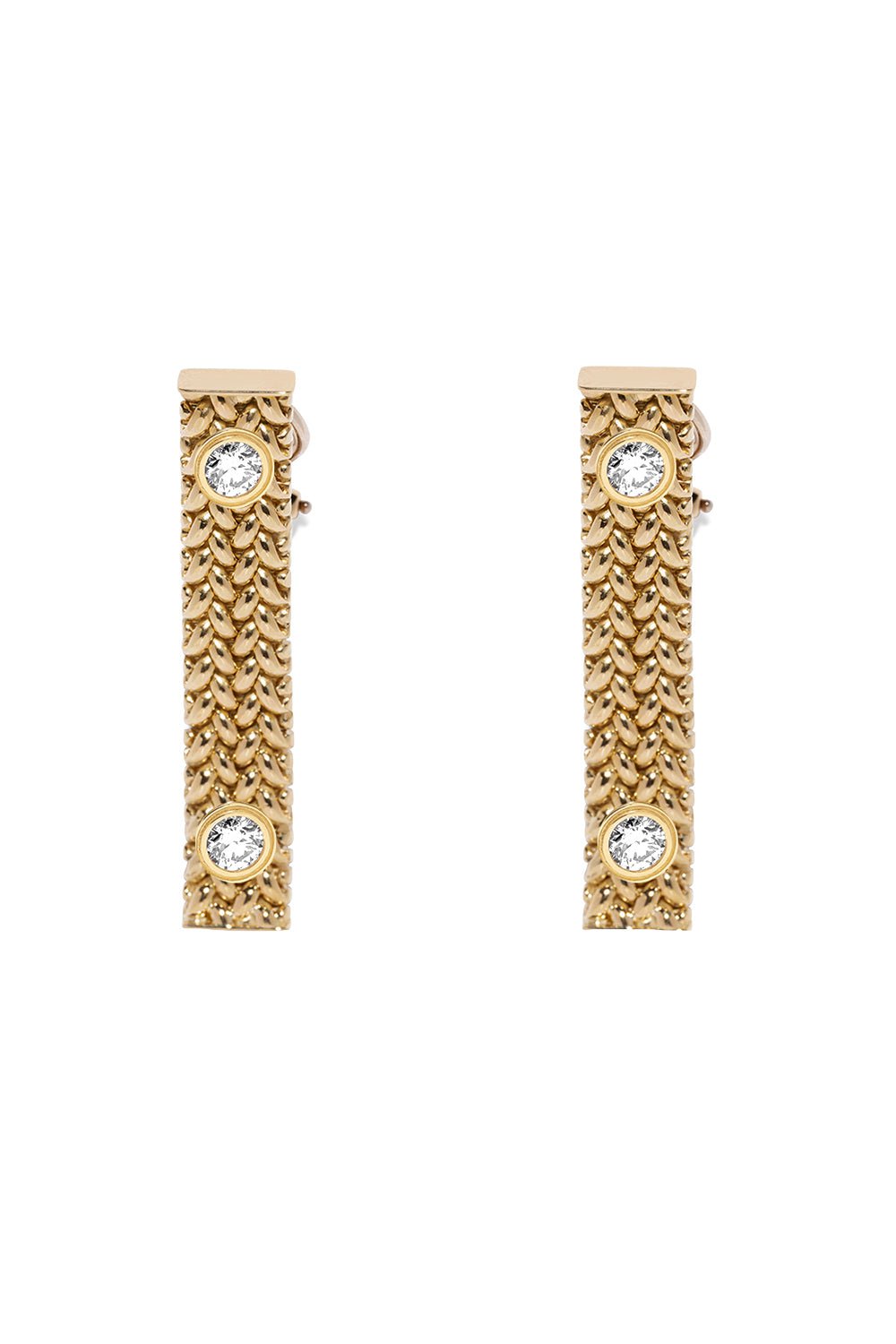 Woven Chain Diamond Earrings