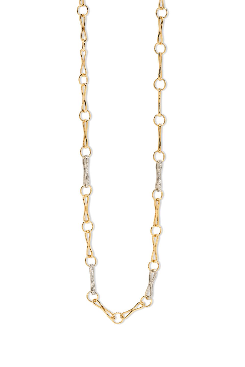 AZLEE-4 Pave Diamond Large Link Chain-YELLOW GOLD