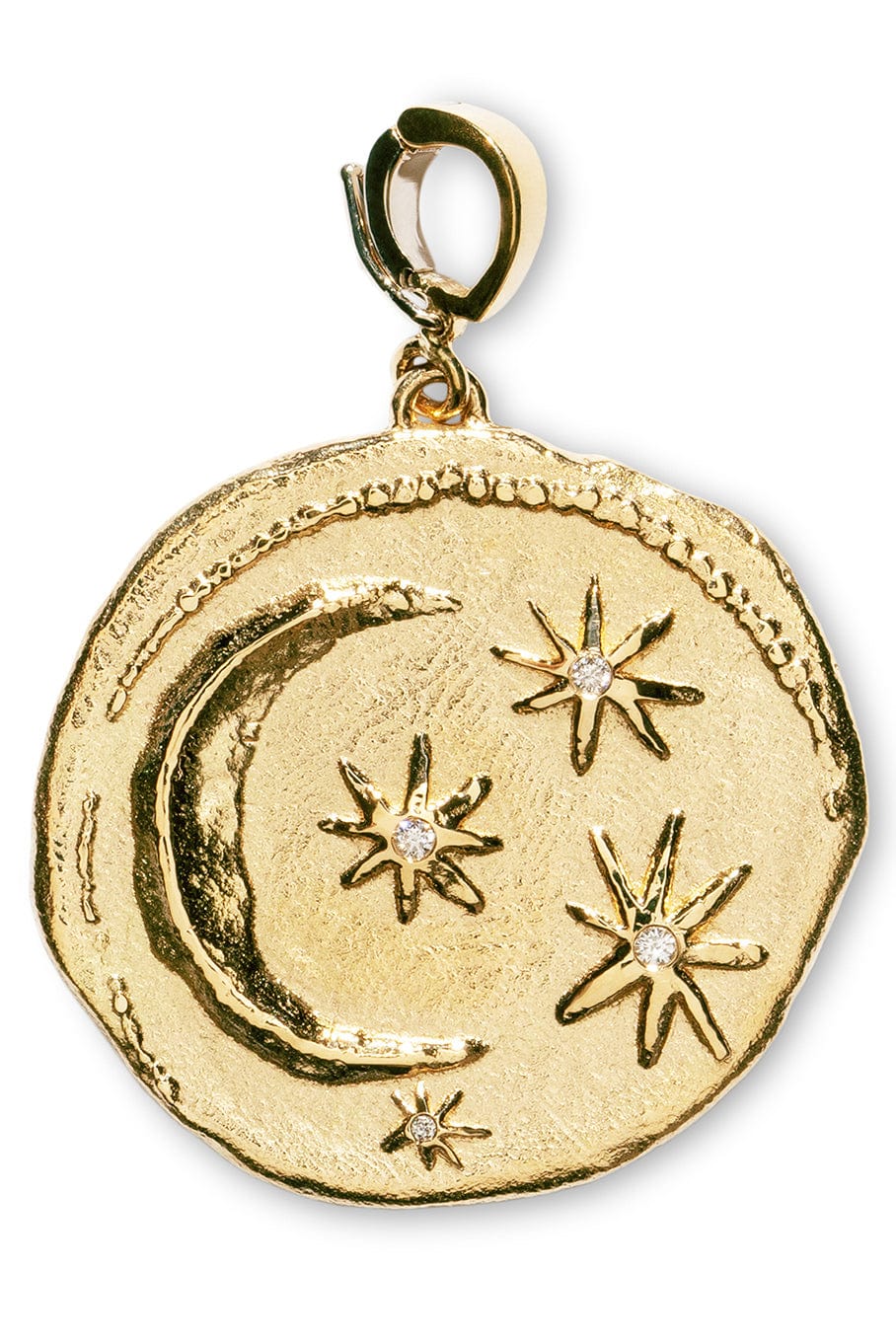 AZLEE-Large Cosmic Diamond Coin Charm-YELLOW GOLD