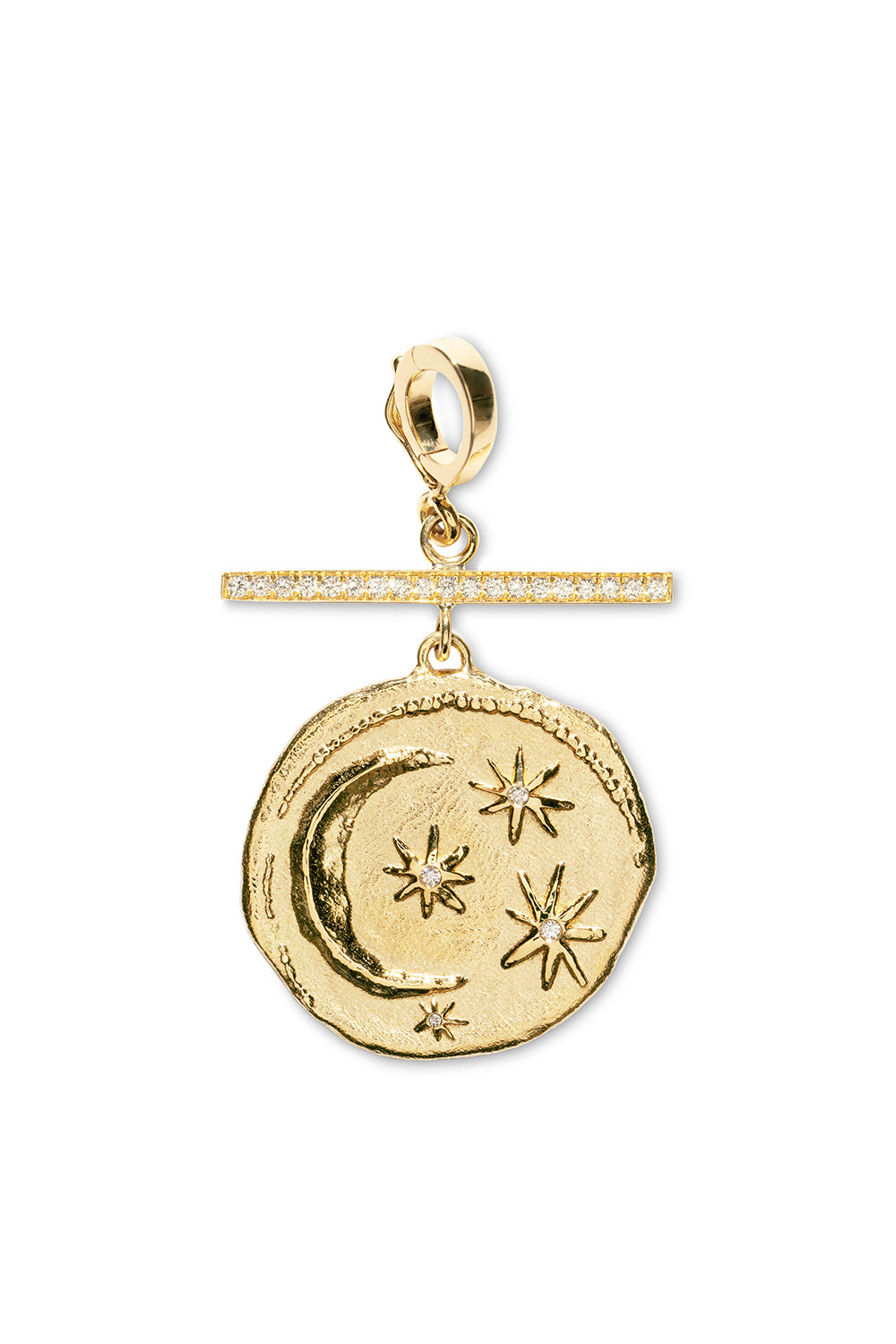 Small Cosmic Diamond Coin Bar Charm-YELLOW GOLD-JEWELRYFINE JEWELPENDANT-AZLEE