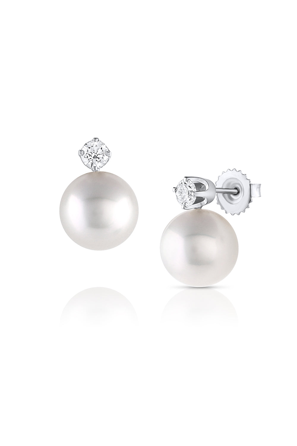 Diamond South Sea Pearl Stud Earrings