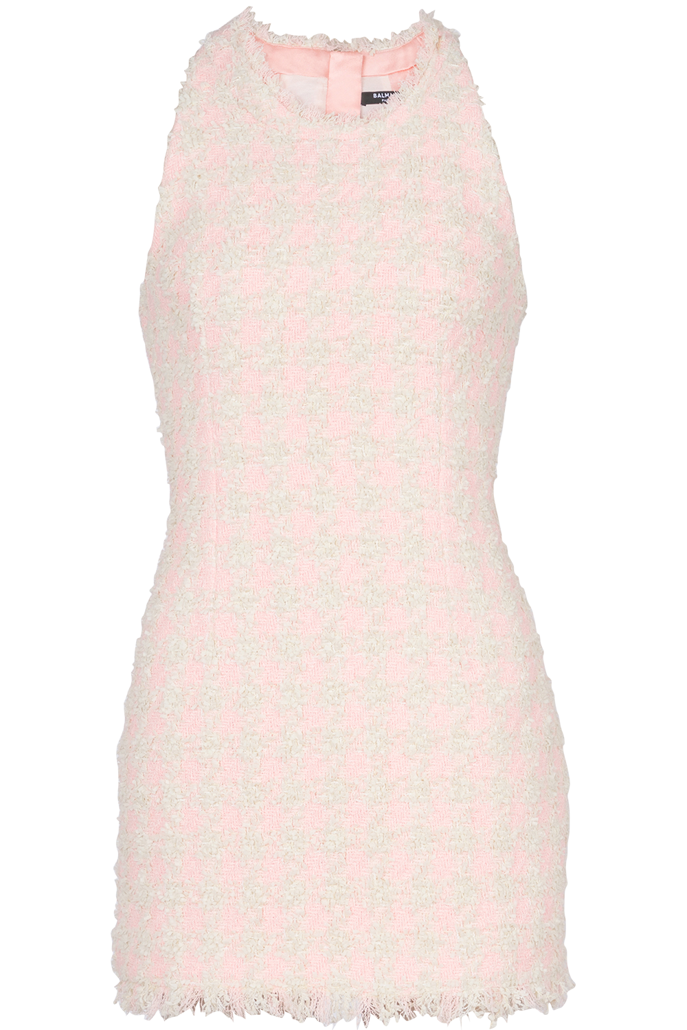 Halterneck Sleeveless Short Dress-ROSE/BGE-36-CLOTHINGDRESSCOCKTAIL-BALMAIN