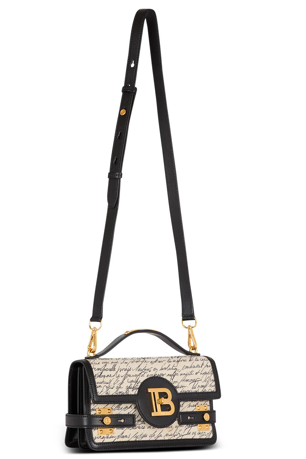 B-BUZZ SHOULDER LOVE LETTER HANDBAG-NAT/NOIR-O/S-HANDBAGSHOULDER-BALMAIN