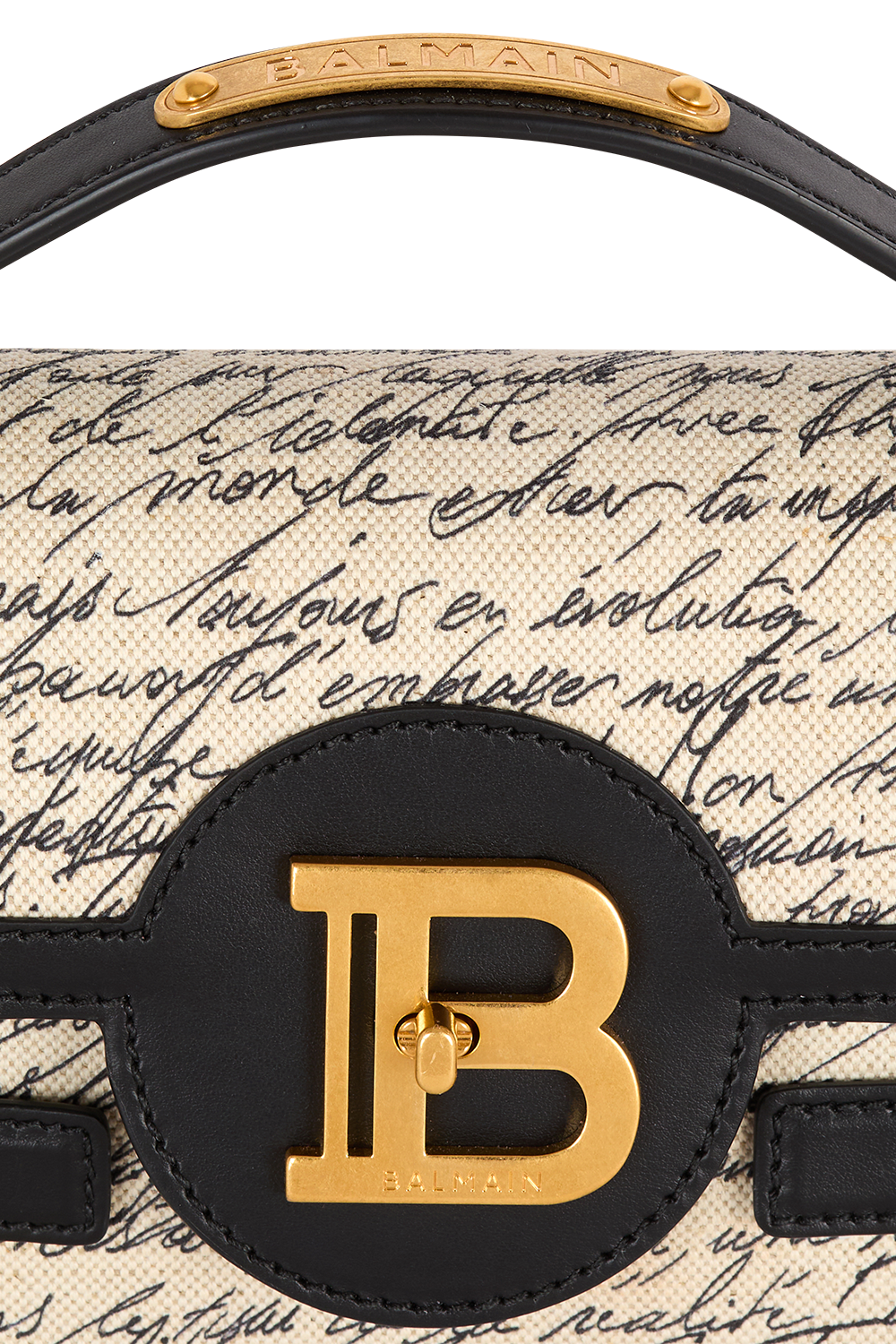 B-BUZZ SHOULDER LOVE LETTER HANDBAG-NAT/NOIR-O/S-HANDBAGSHOULDER-BALMAIN