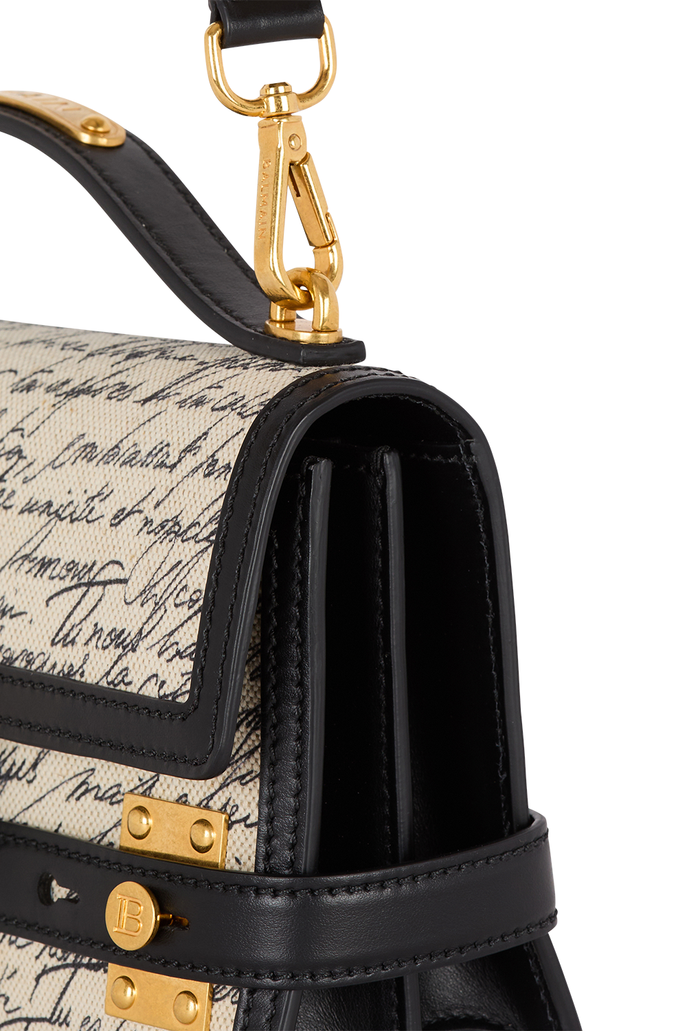 B-BUZZ SHOULDER LOVE LETTER HANDBAG-NAT/NOIR-O/S-HANDBAGSHOULDER-BALMAIN