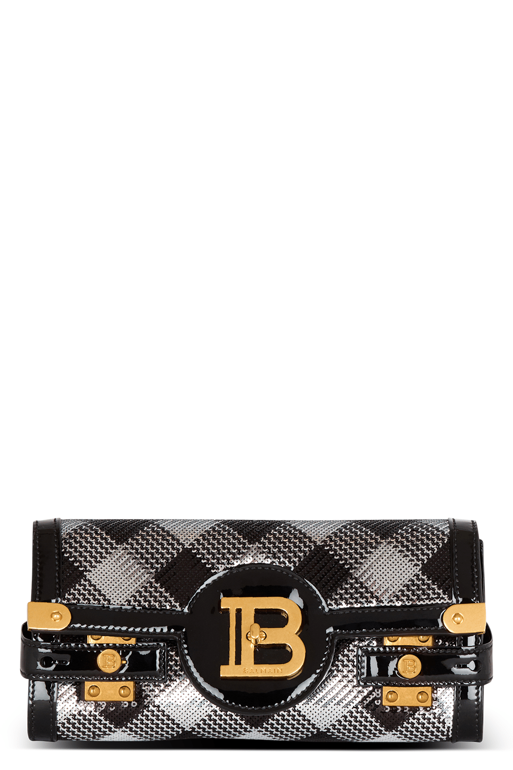 BALMAIN-B-Buzz Clutch 23 - Noir Crystal-NOIR/CRYSTAL