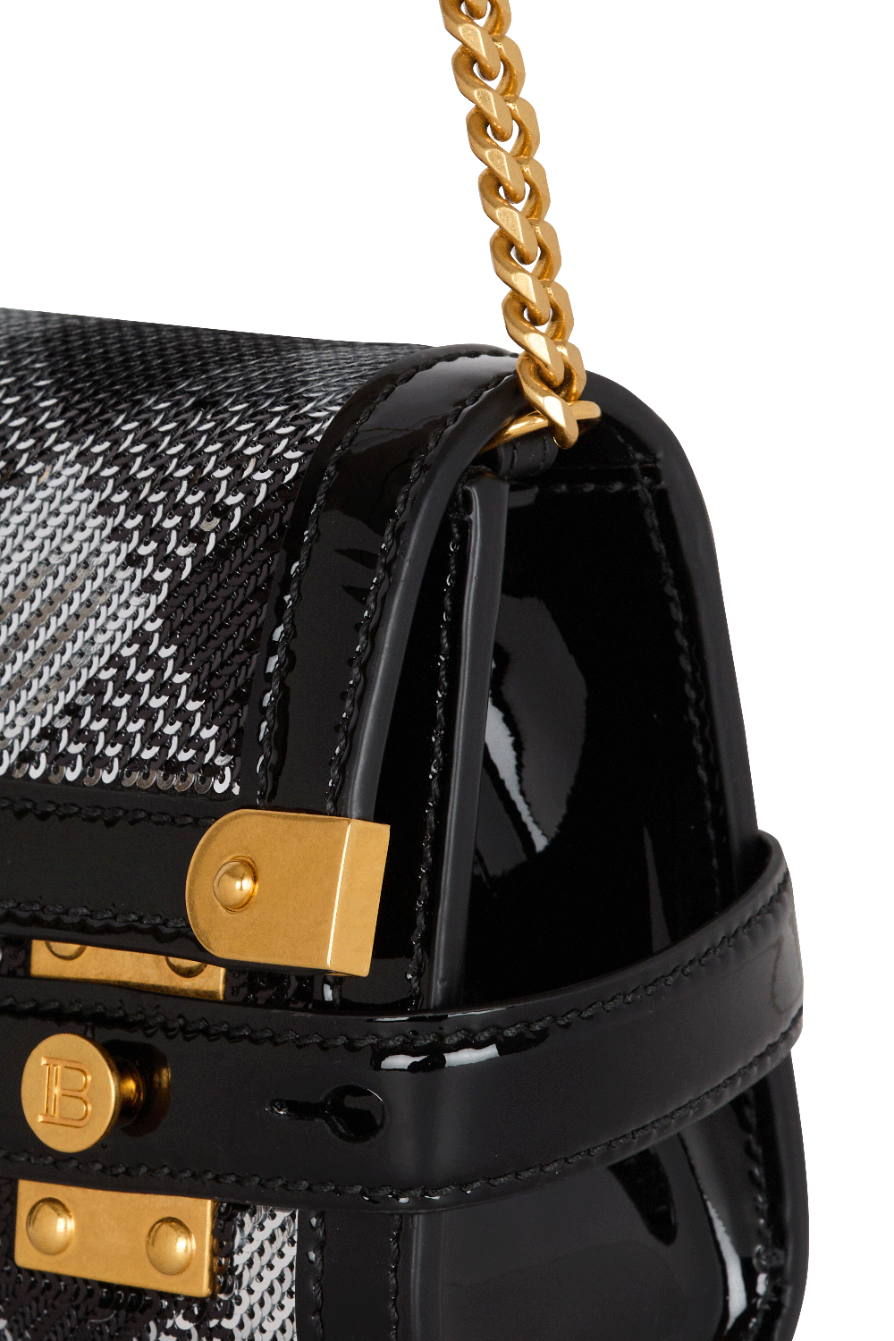 BALMAIN-B-Buzz Clutch 23 - Noir Crystal-NOIR/CRYSTAL