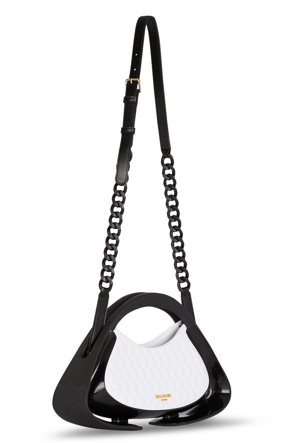 BALMAIN-Jolie Madame Small Bag - Blanc Noir-BLNCNOIR