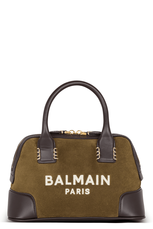 BALMAIN-B-Army Dome Bag-KHAKI CHOCOLATE CREAM