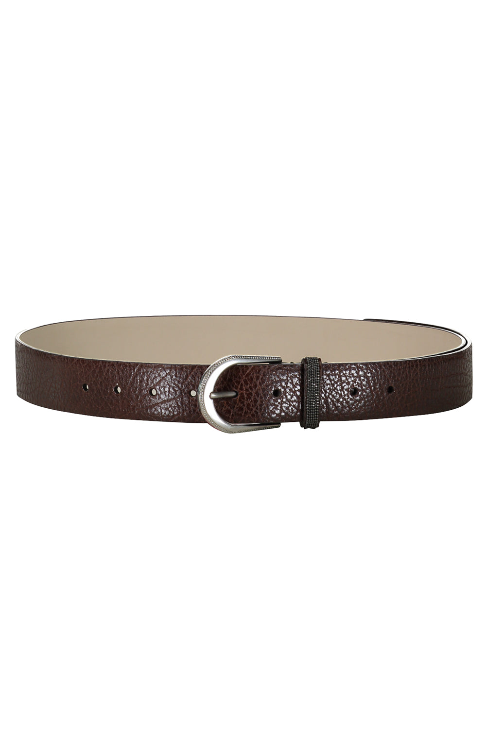 Glossy Belt - Dark Brown-DK BROWN-S-ACCESSORIEBELTS-BRUNELLO CUCINELLI