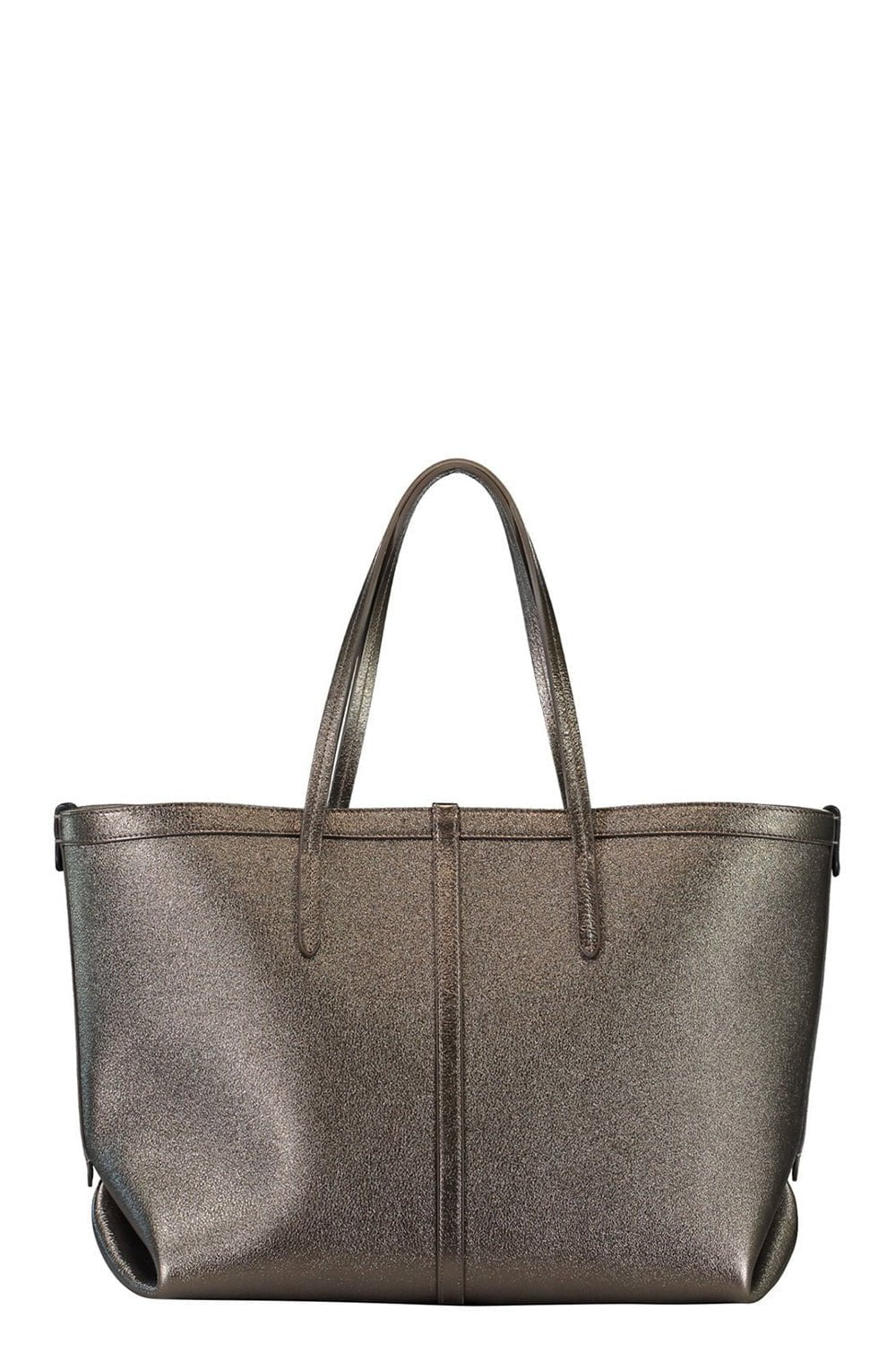 BRUNELLO CUCINELLI-Monili Trim Leather Tote Bag-BRONZE