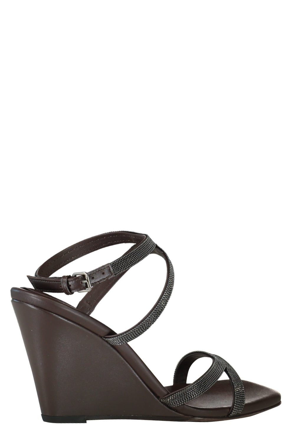 Monili Strap Wedge-BROWN-37-SHOESANDAL-BRUNELLO CUCINELLI