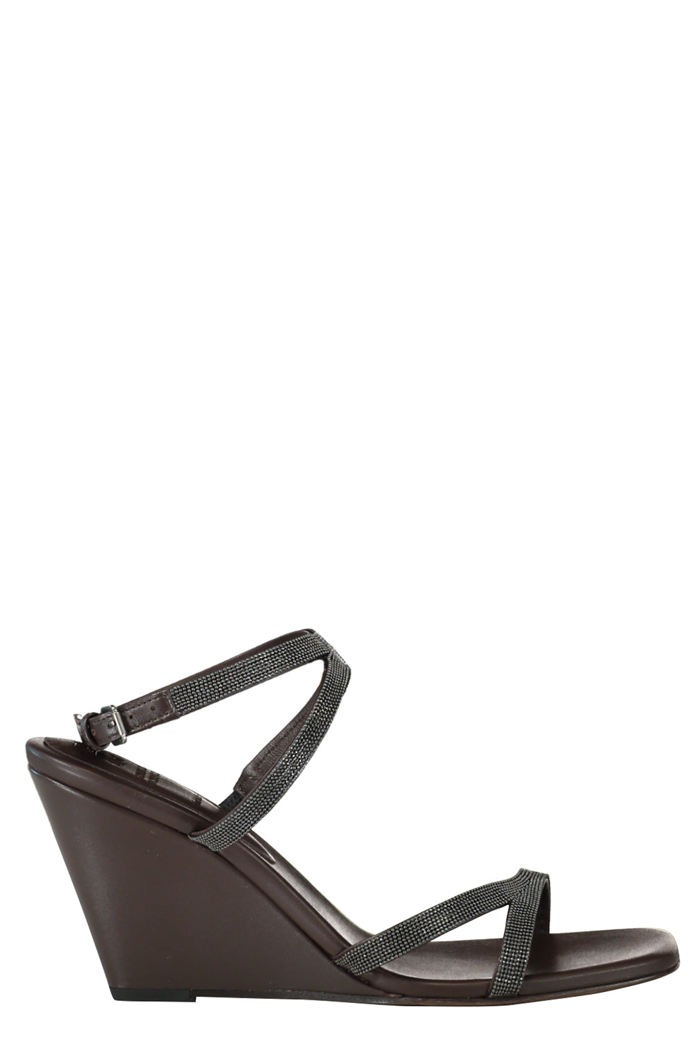 Monili Strap Wedge-BROWN-37-SHOESANDAL-BRUNELLO CUCINELLI