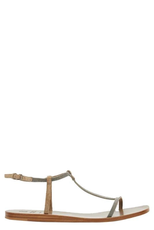 Monili Trim Flat Sandal