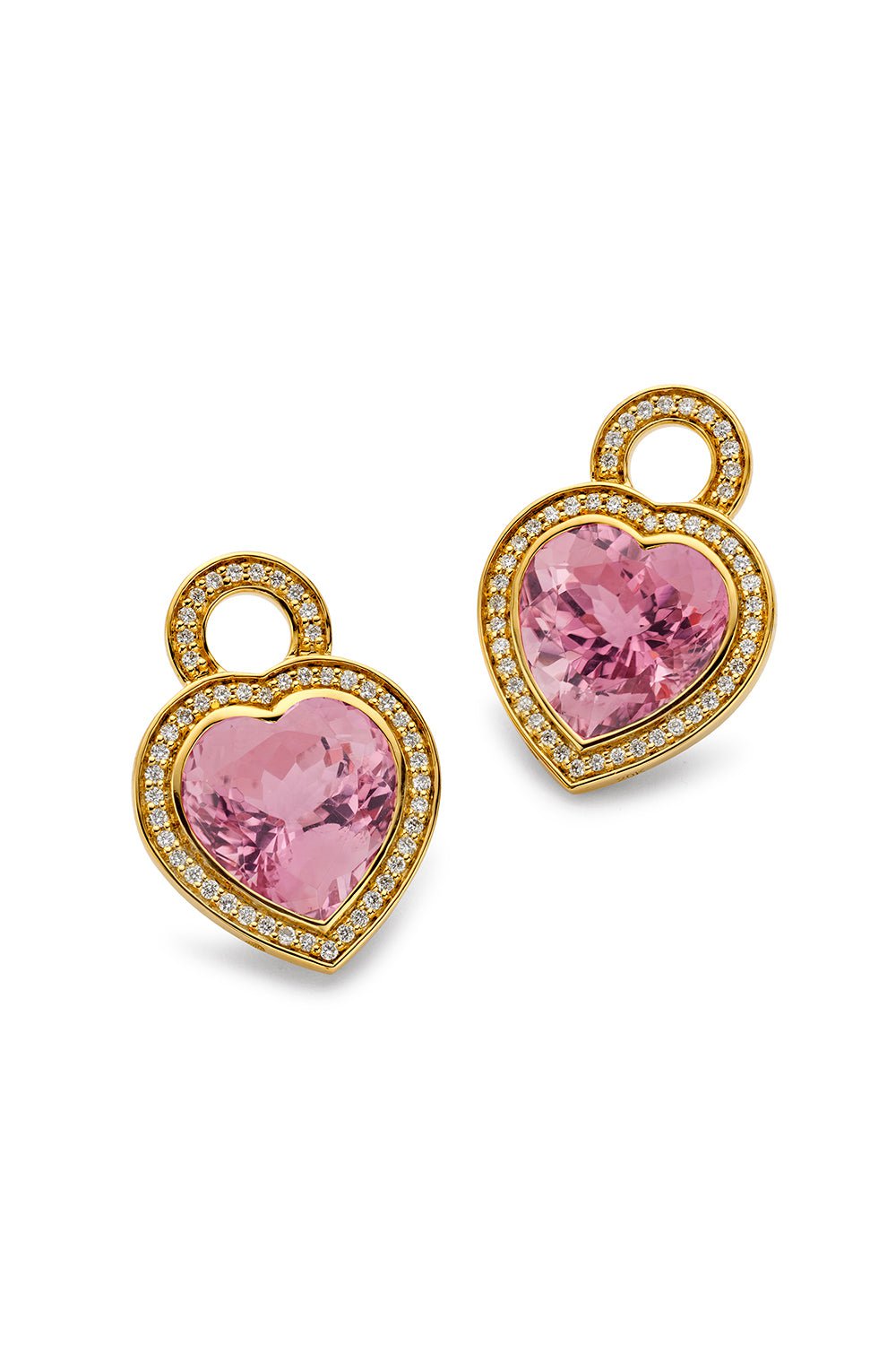 Pink Tourmaline Heart Earring Charms