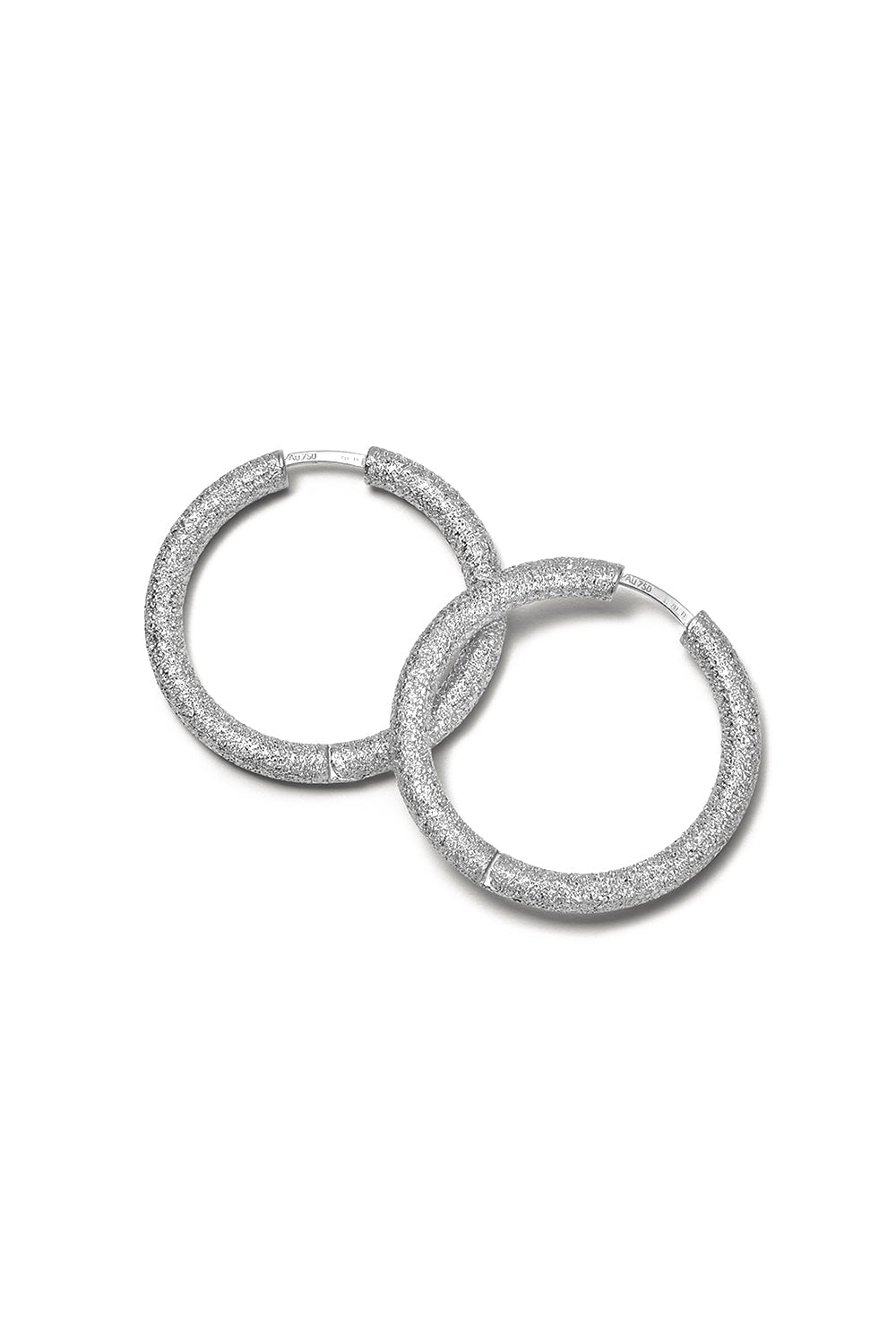 CAROLINA BUCCI-Florentine Finish Small Round Hoop Earrings-WHITE GOLD