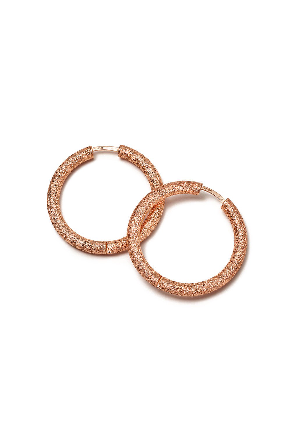 CAROLINA BUCCI-Florentine Finish Small Round Hoop Earrings-ROSE GOLD