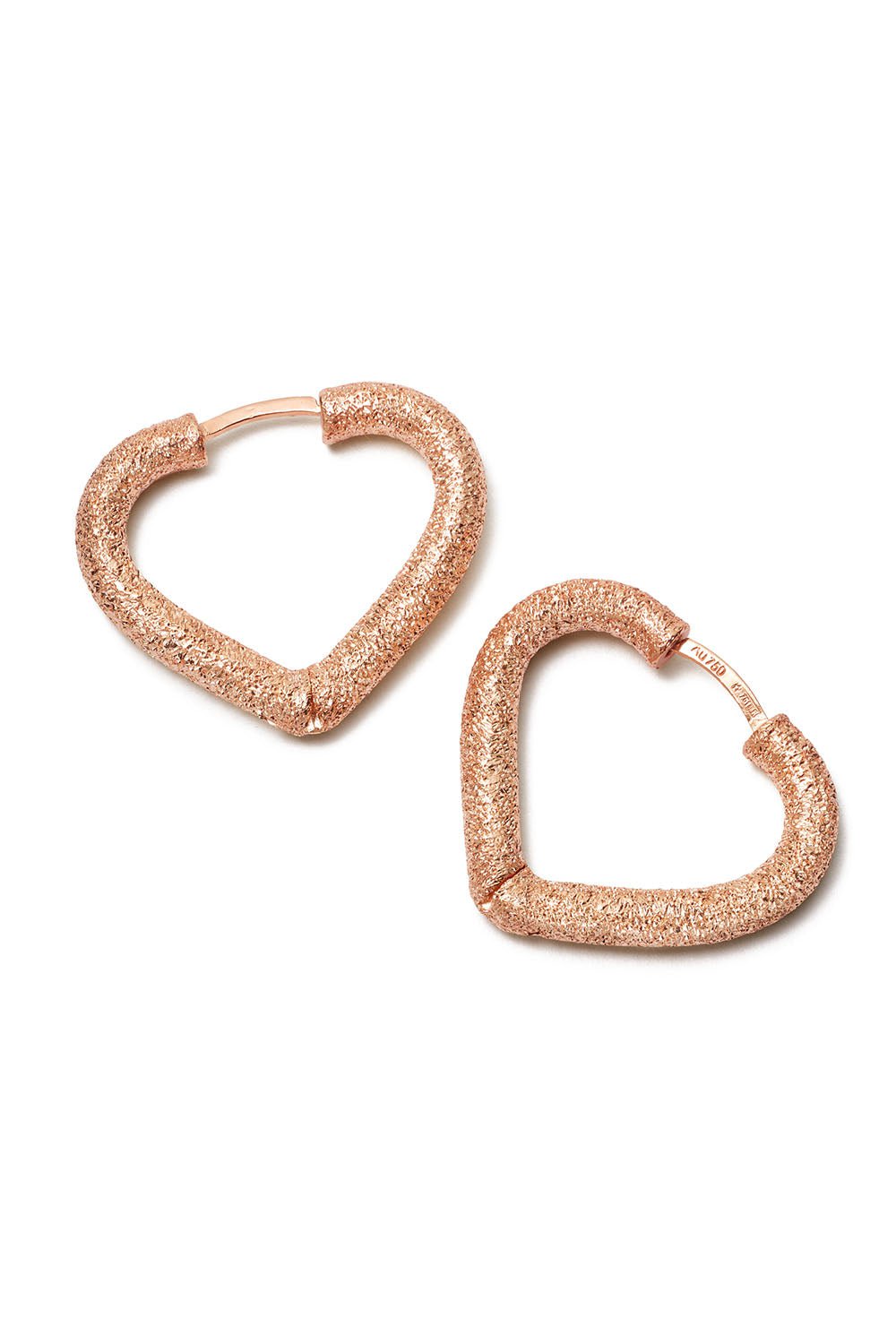 CAROLINA BUCCI-Cuore Huggie Earrings-ROSE GOLD